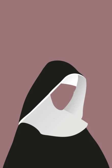 Vector illustration of a nun