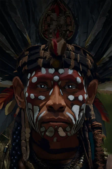 Illustration of a portrait of an Indian