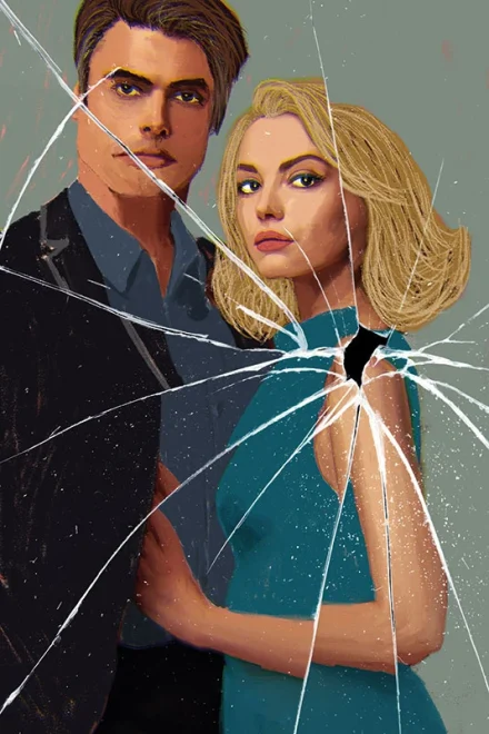 Illustration of a photo of a broken couple