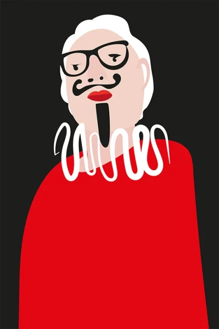 illustration of a man with a mustache