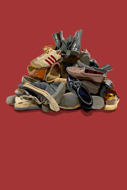 Illustration of a pile of shoes